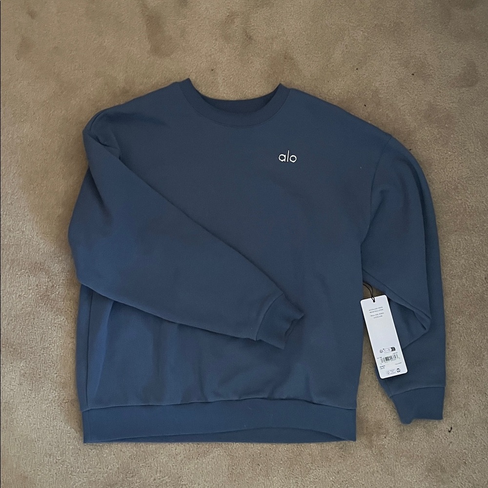 ALO Yoga Accolade Crewneck Sweater Bluestone